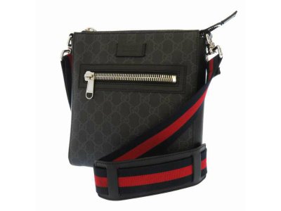 グッチ ショルダーバッグ GGスプリーム スモール メッセンジャーバッグ 523599 GUCCI バッグ メンズ 黒 brandasn