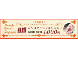 耳つぼクリスタルジュエリー（通常：1,260円）を1,000円に!