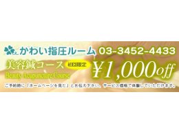 美容鍼コース　1000円OFF！