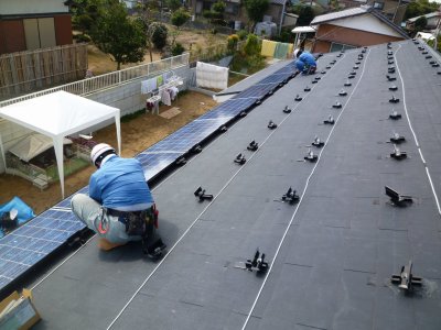 三菱製太陽光発電工事（スレート・段葺き仕様）⑥