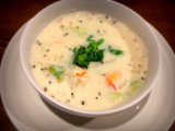 海老と白菜、菜の花の豆乳クリーム薬膳スープ